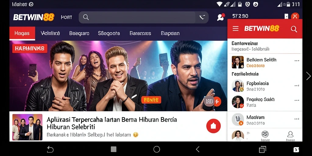 Tampilan antarmuka aplikasi BETWIN88 yang modern dan informatif.