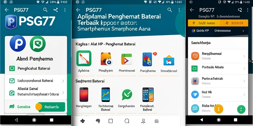 Antarmuka sederhana dan fungsional dari PSG77 untuk penghematan baterai.