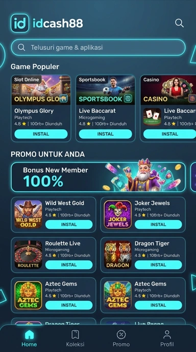 Tampilan katalog aplikasi idcash88